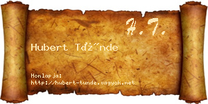 Hubert Tünde névjegykártya